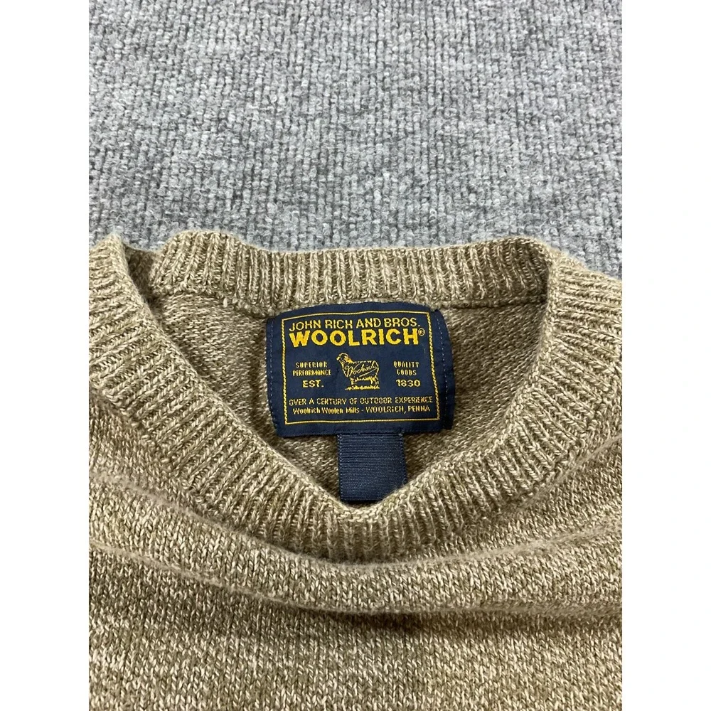 Woolrich Sweater Mens XL Tan Crewneck Knit Pullover Casual Outdoor Warm Classi